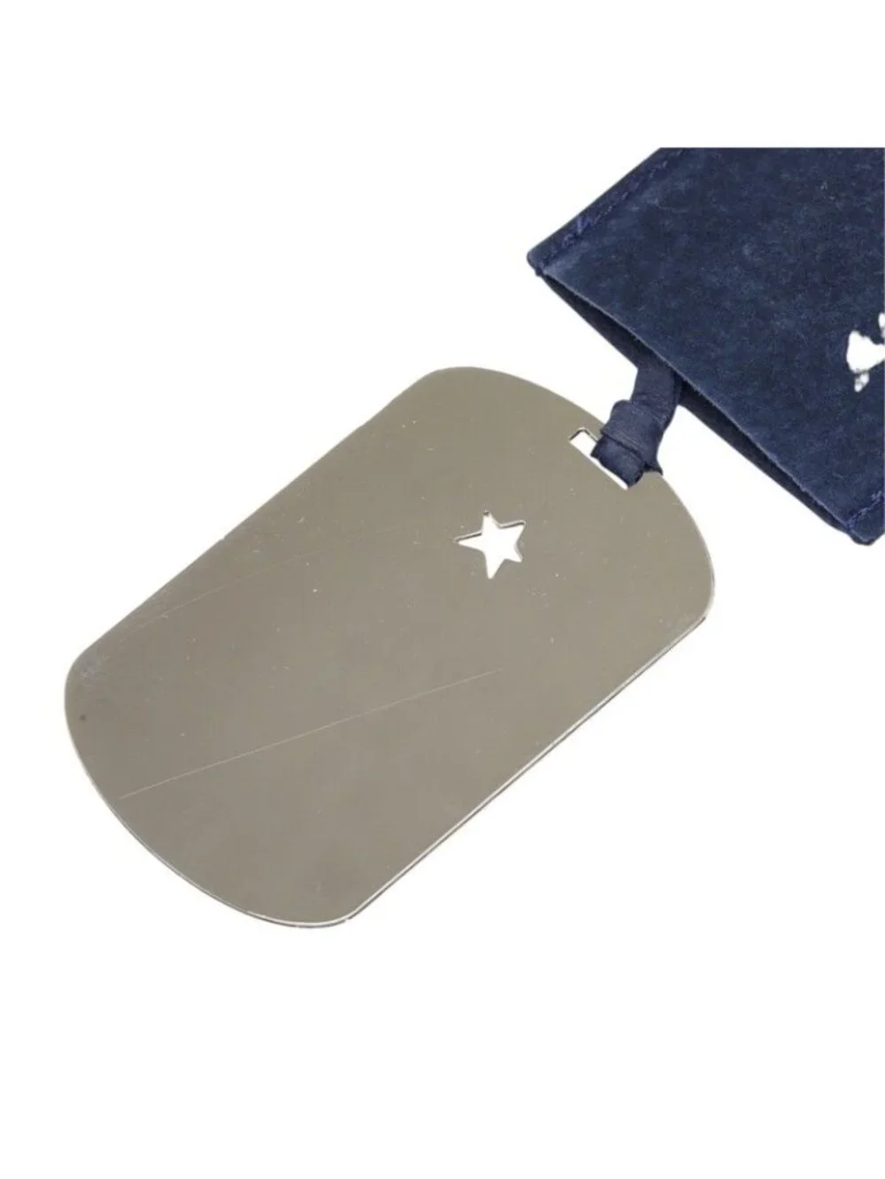 Hermes Journey Through the Stars Exhibition Plate Tag Pendant Navy Necklace